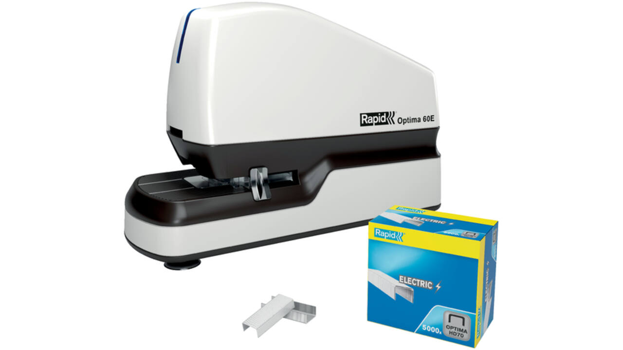 Nietmachine Rapid Optima 70 elektrisch contactloos 70 vel zwart/zilver