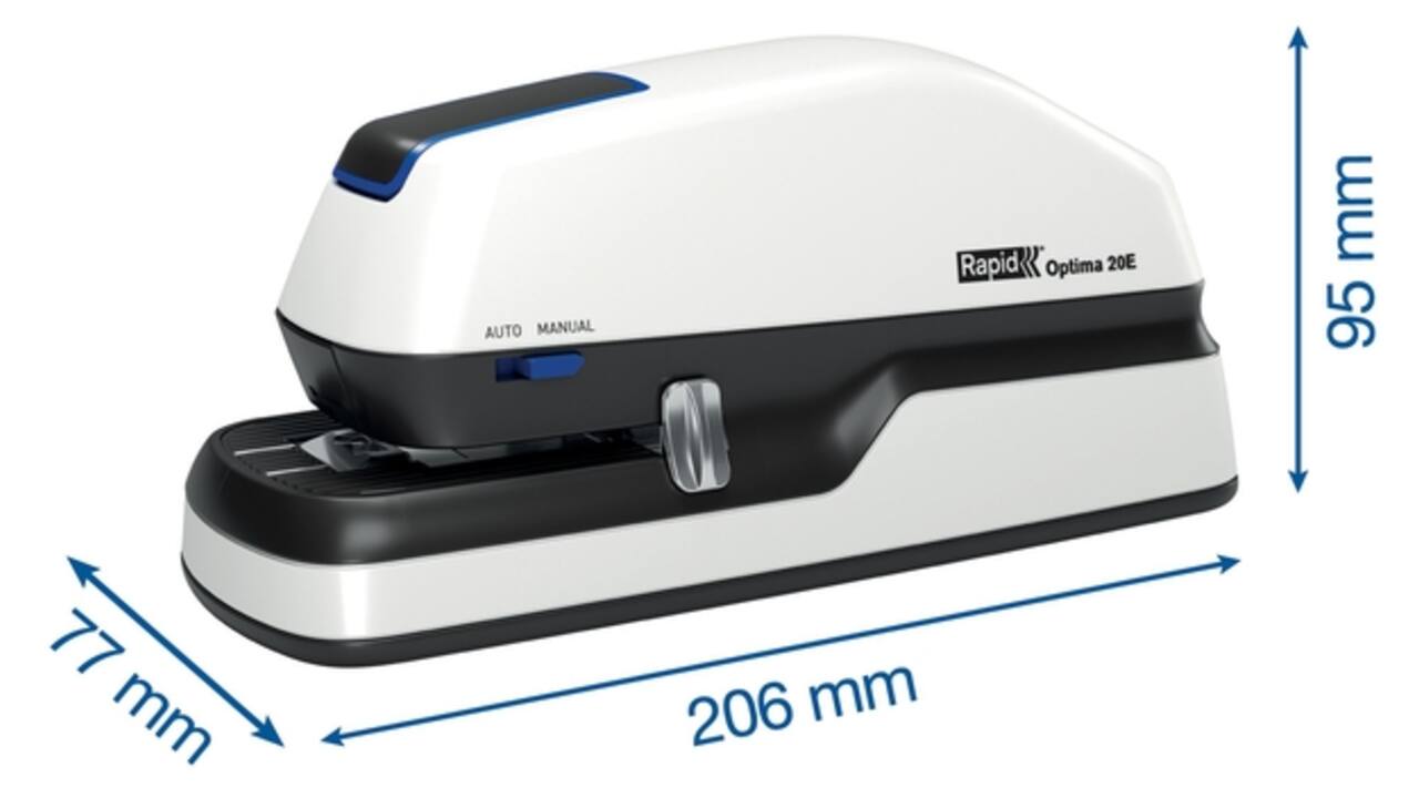 Nietmachine elektrisch Rapid Optima 20 20vel zilver/zwart