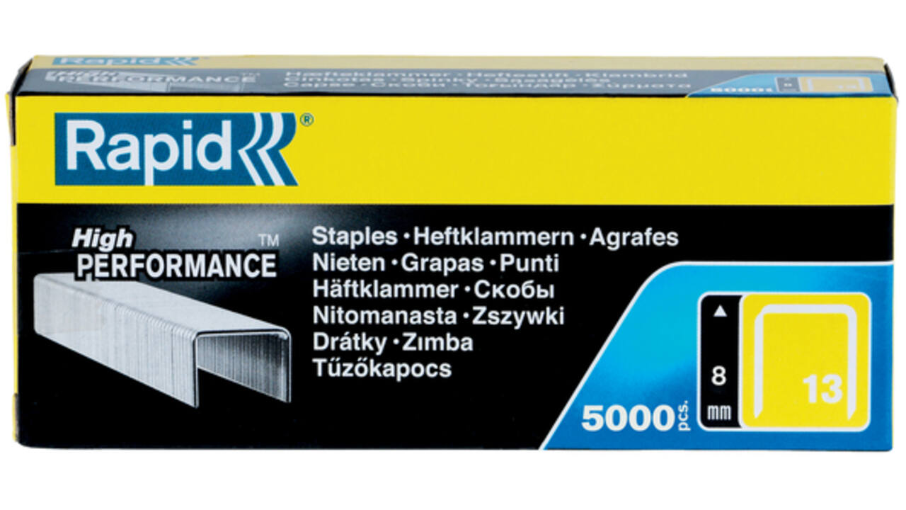 Nieten Rapid 13/8 gegalvaniseerd standaard 5000 stuks