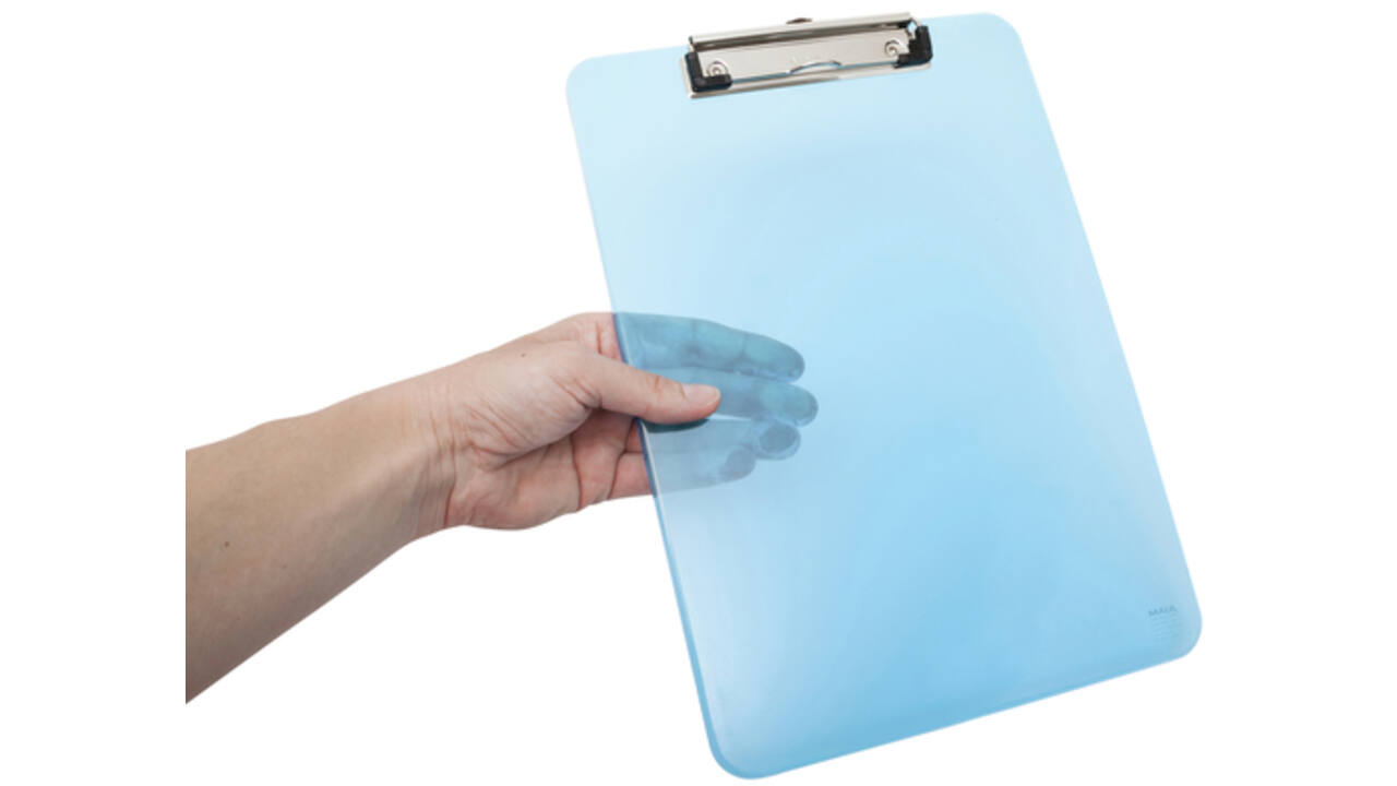 Klembord MAUL A4 staand transparant PS neon blauw