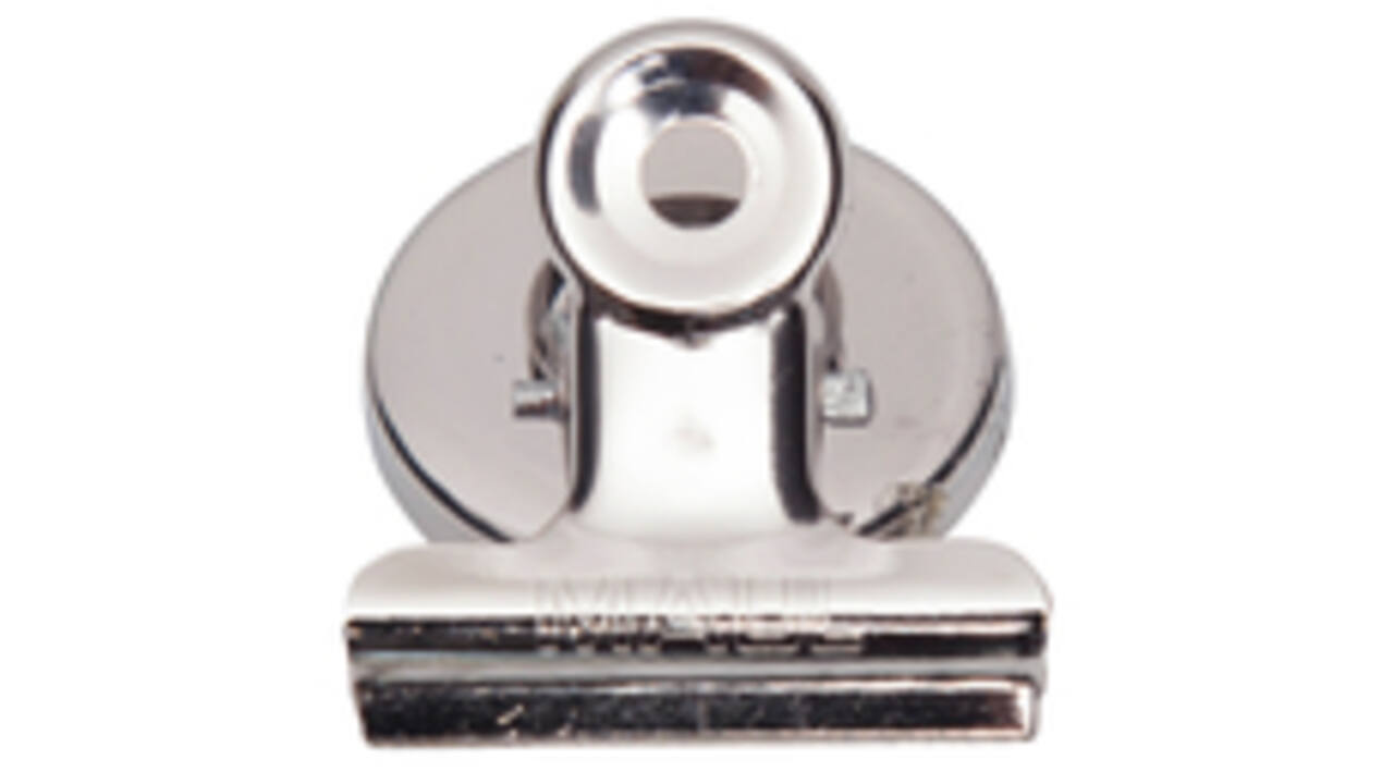 Papierklem MAUL Bulldog met magneet 30mm capaciteit 10mm zilver