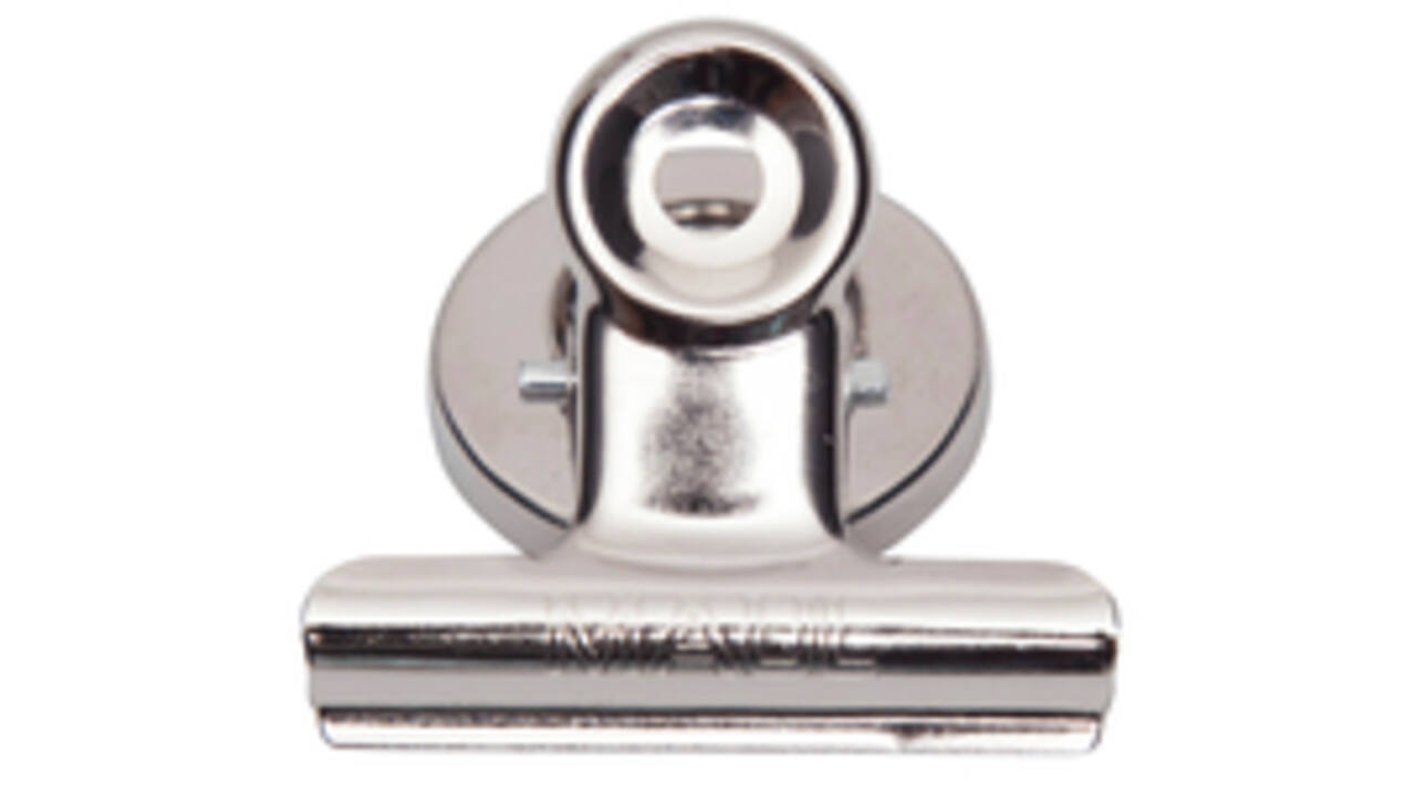 Papierklem MAUL Bulldog met magneet 40mm capaciteit 15mm zilver