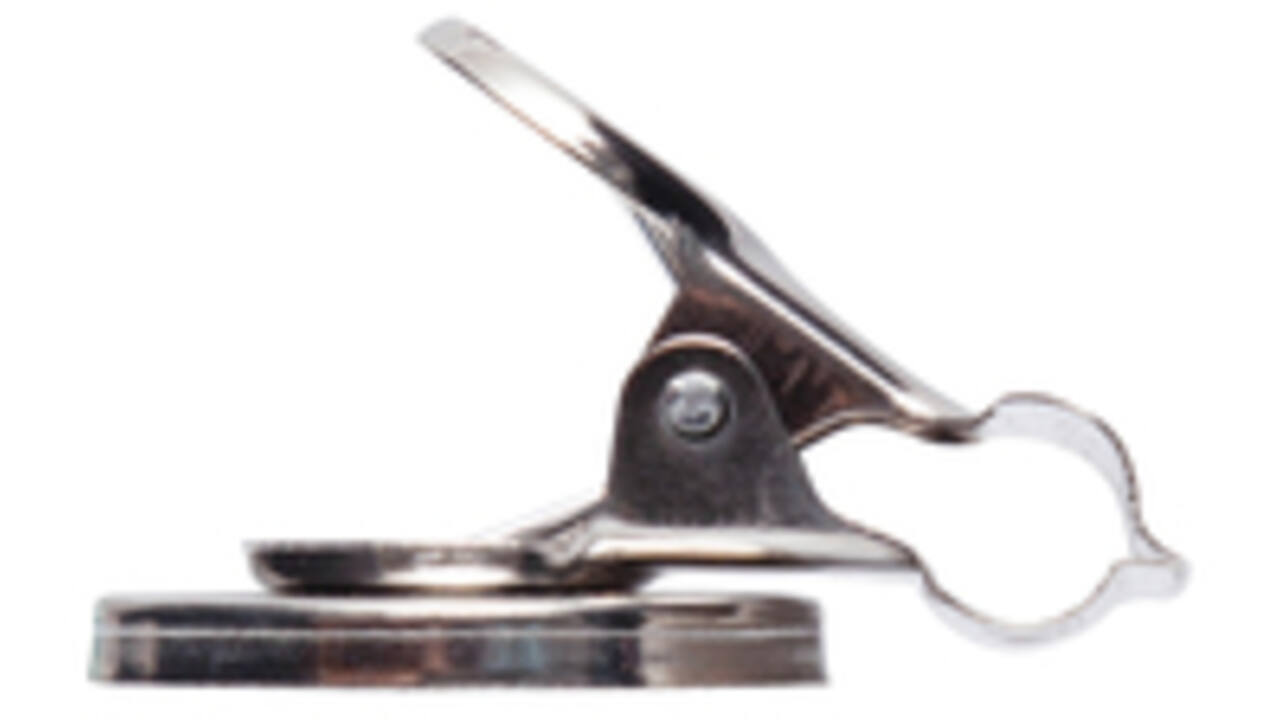 Papierklem MAUL Bulldog met magneet 40mm capaciteit 15mm zilver