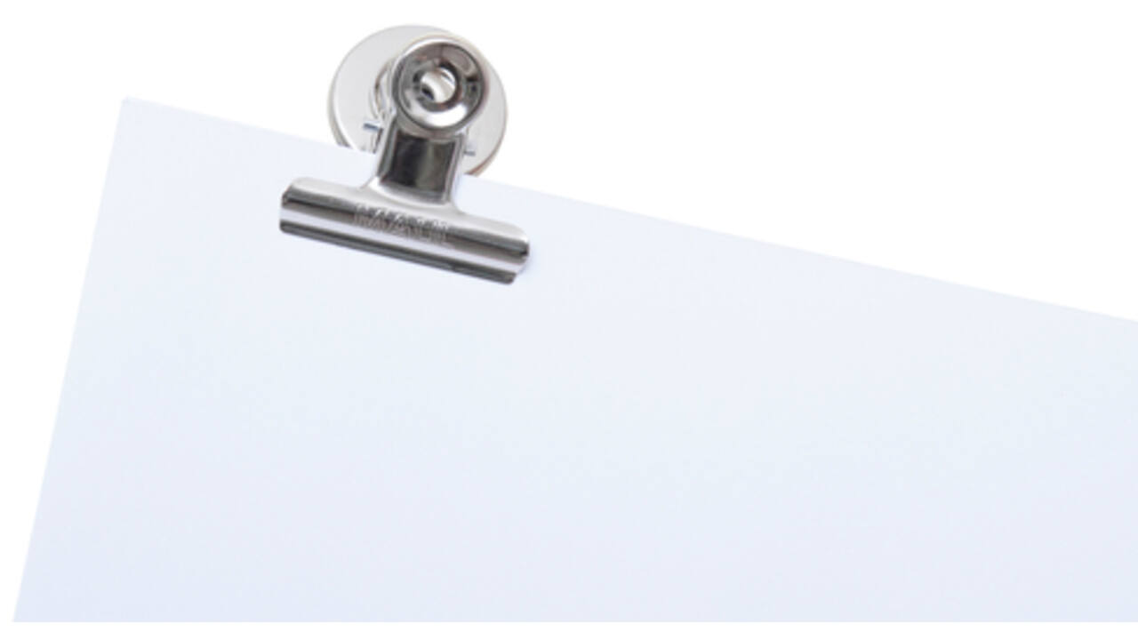 Papierklem MAUL Bulldog met magneet 40mm capaciteit 15mm zilver