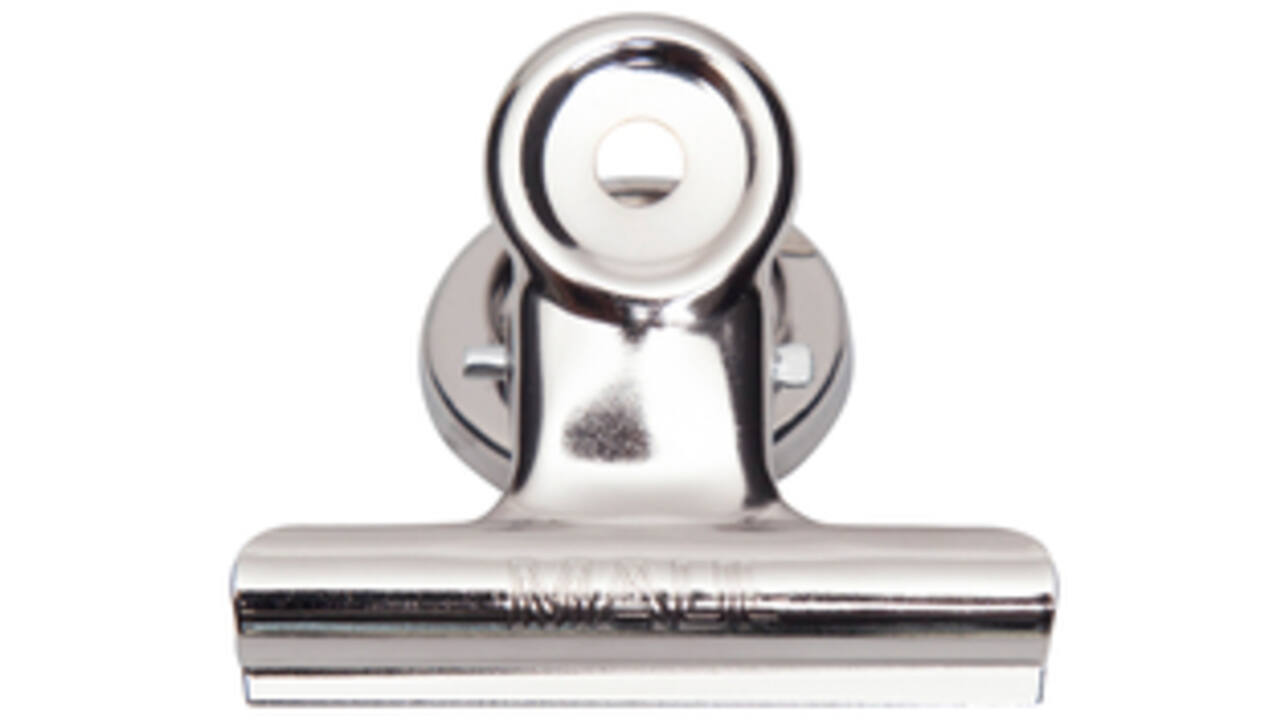 Papierklem MAUL Bulldog met magneet 52mm capaciteit 20mm zilver