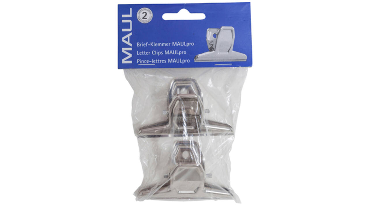 Papierklem MAUL Pro 75mm capaciteit 20mm zilver