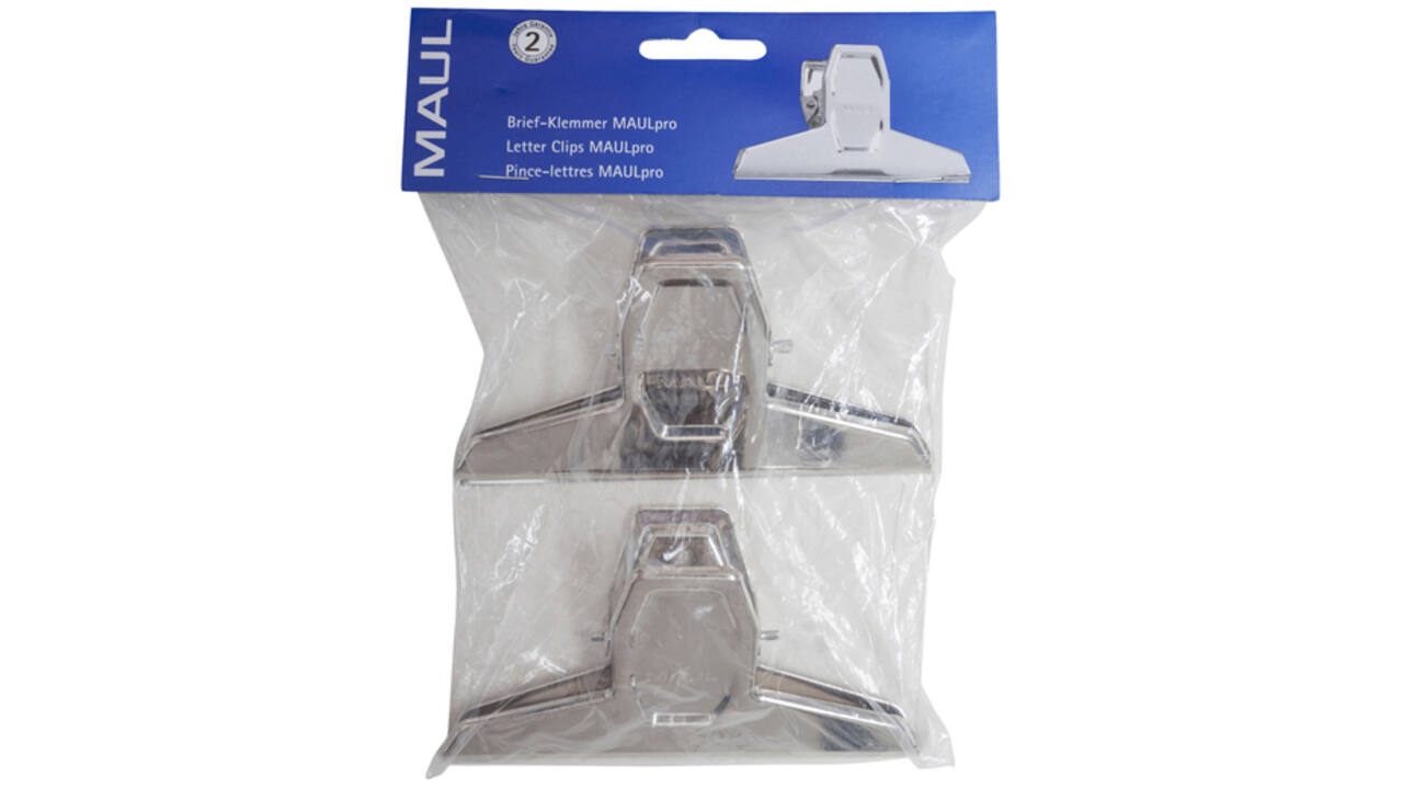 Papierklem MAUL Pro 125mm capaciteit 30mm blister à 2 stuks