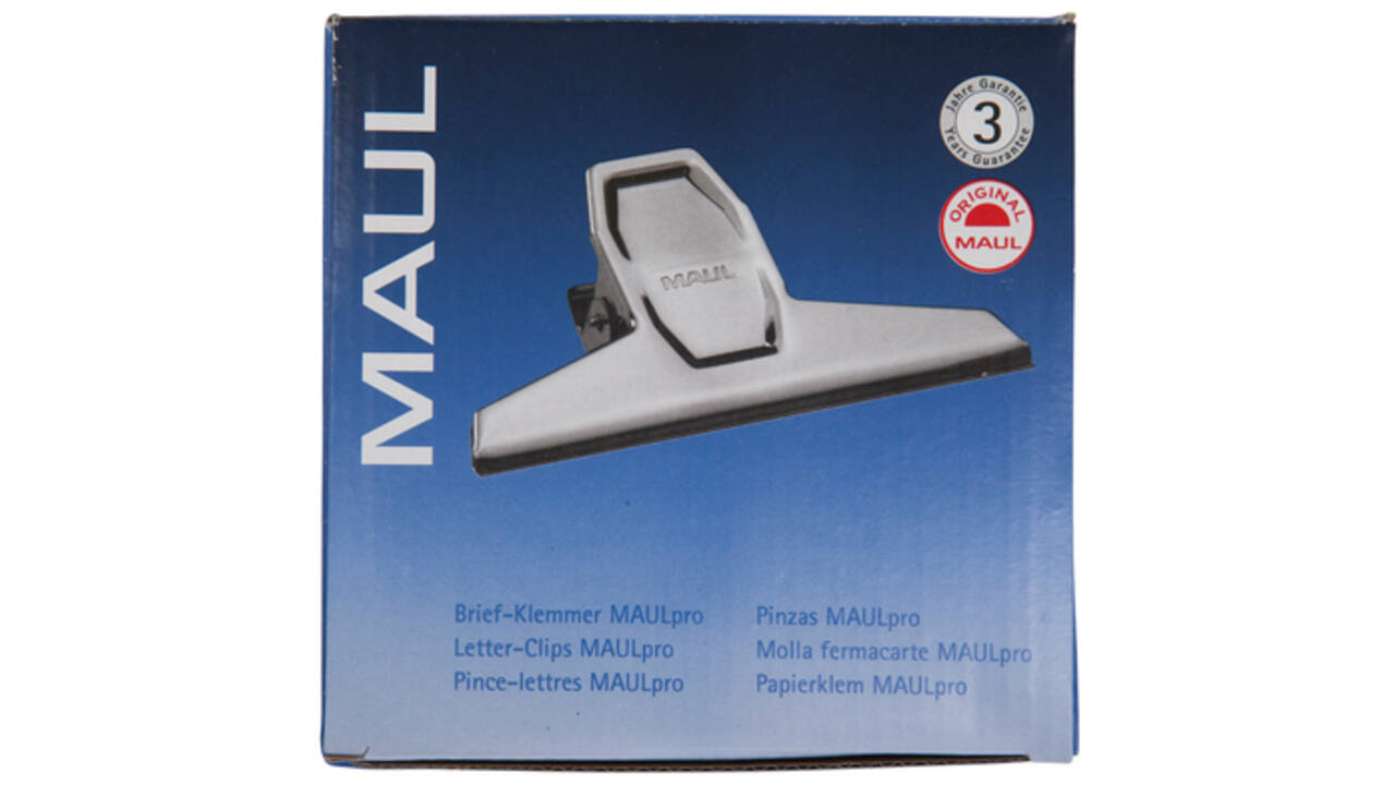 Papierklem MAUL Pro 125mm capaciteit 30mm zilver