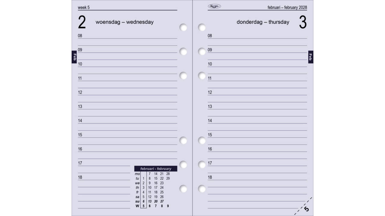 Agendavulling 2026 Kalpa Personal 1dag/1pagina