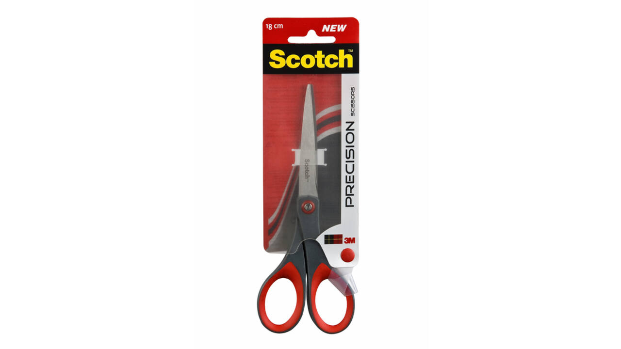 Schaar Scotch 18cm precision rood blister