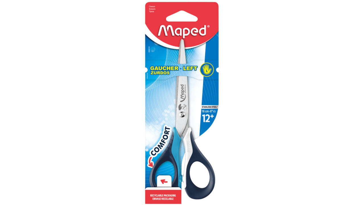 Schaar Maped Sensoft 16cm links assorti