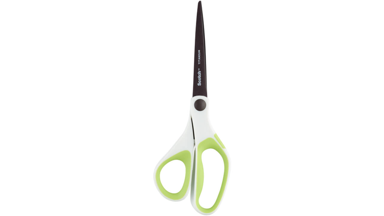 Schaar Scotch 20cm titanium met groot oog groen blister
