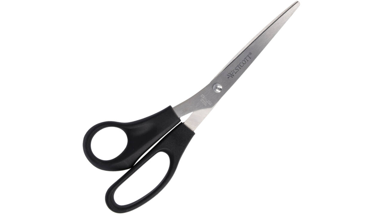 Kantoorschaar Westcott 210mm met kunststof grip linkshandig rvs