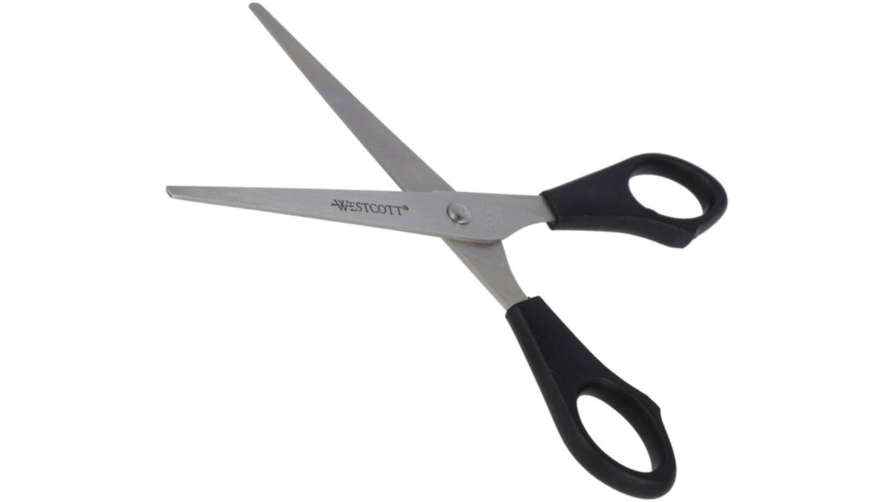 Kantoorschaar Westcott 155mm met kunststof grip rvs
