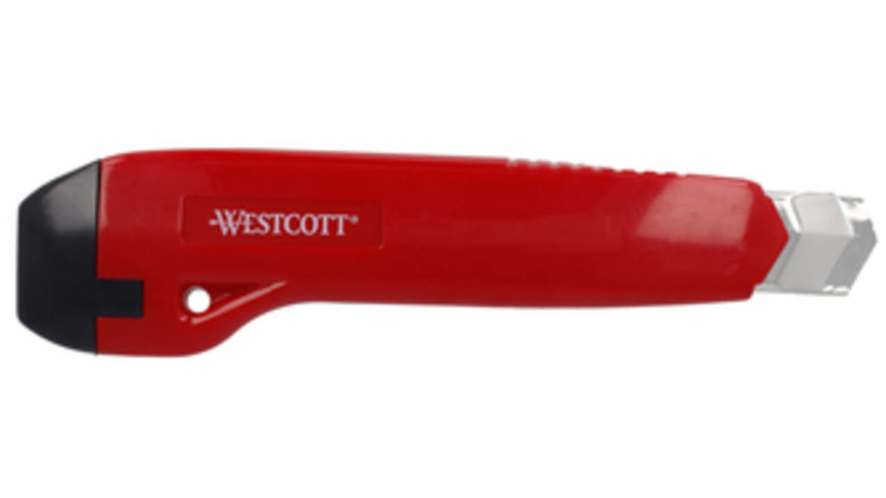 Snijmes Westcott premium 18mm met schuifsluiting rood