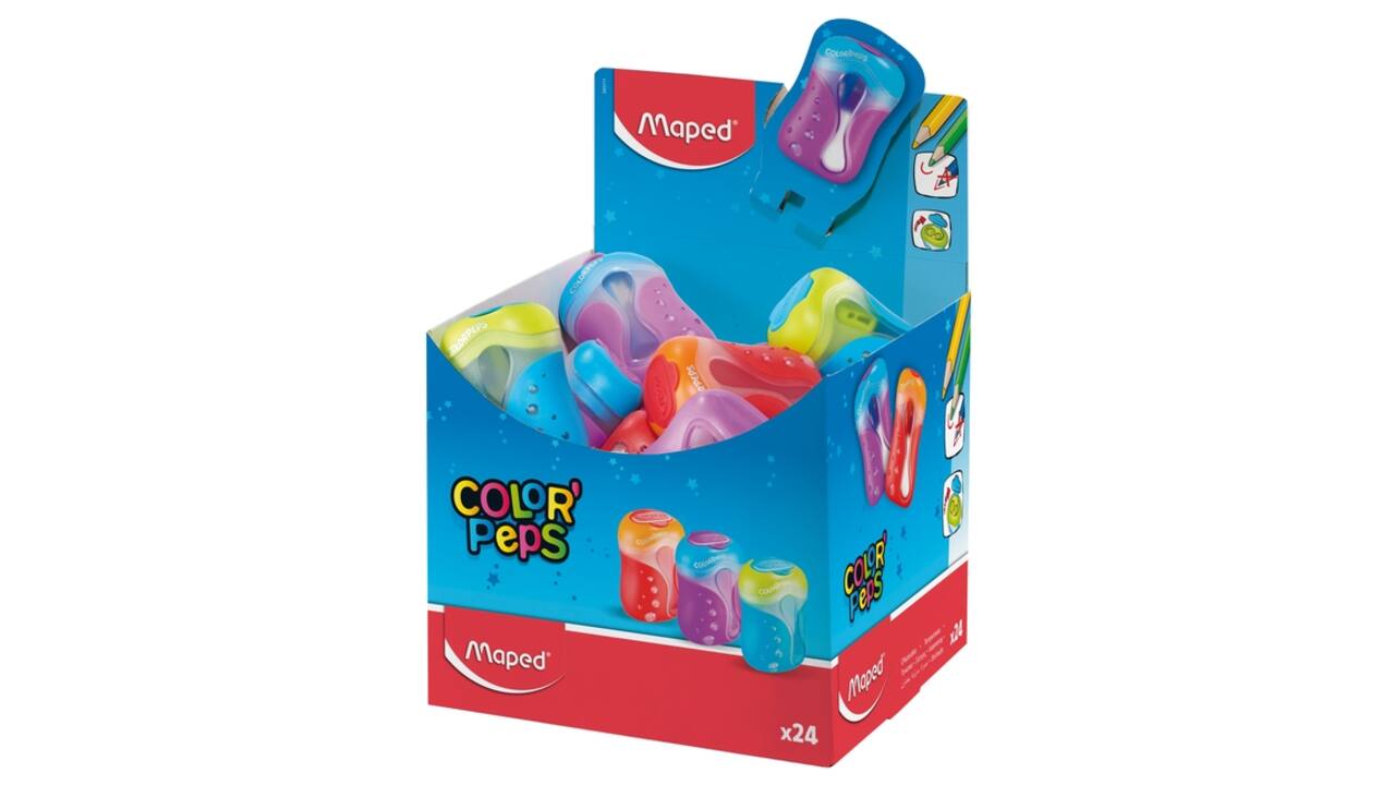 Puntenslijper Maped Color'Peps 2gaats display á 24 stuks assorti
