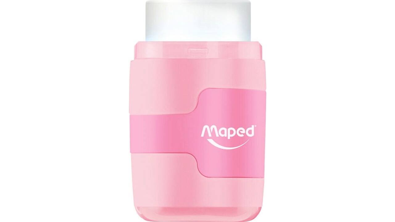 Puntenslijper Maped Connect 2gaats met gum display á 20 stuks pastel assorti