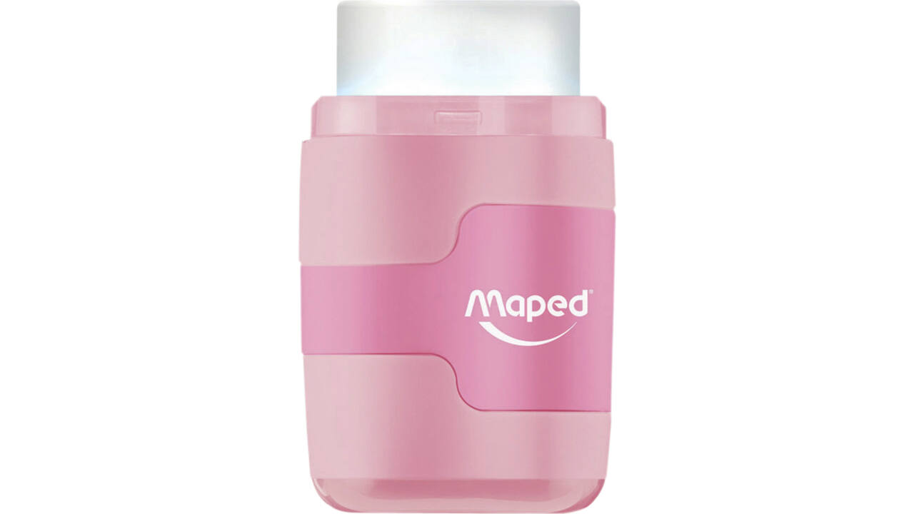 Puntenslijper Maped Connect 2gaats met gum display á 20 stuks pastel assorti