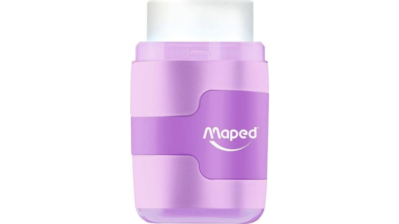 Puntenslijper Maped Connect 2gaats met gum display á 20 stuks pastel assorti