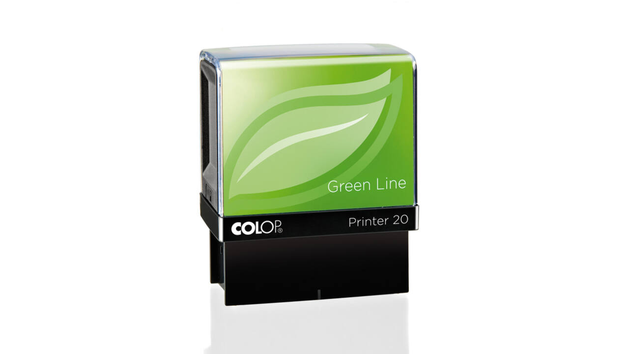 Tekststempel Colop 20 green line personaliseerbaar 4regels 38x14mm