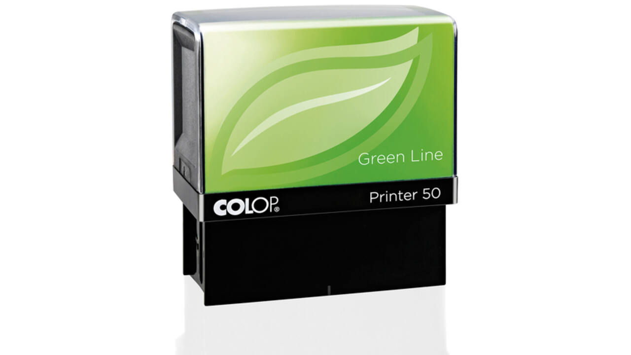 Tekststempel Colop 50 green line personaliseerbaar 7regels 69x30mm