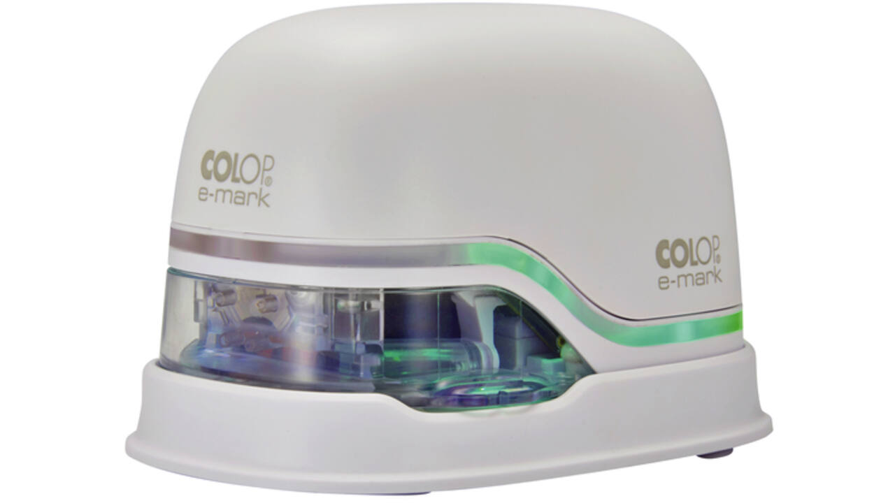 Tekststempel Colop E-Mark wit