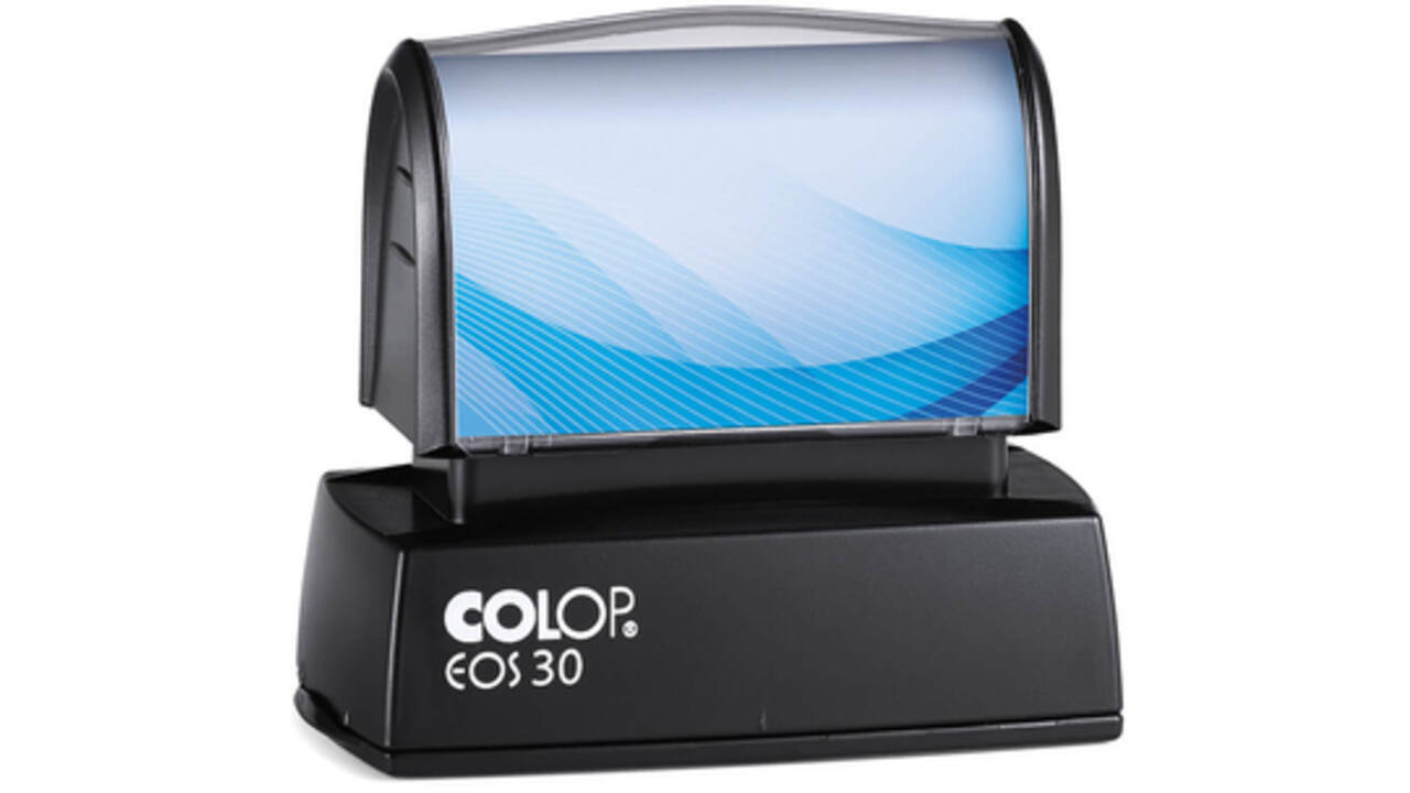 Tekststempel Colop EOS 30 flashtechnologie met stempelplaat