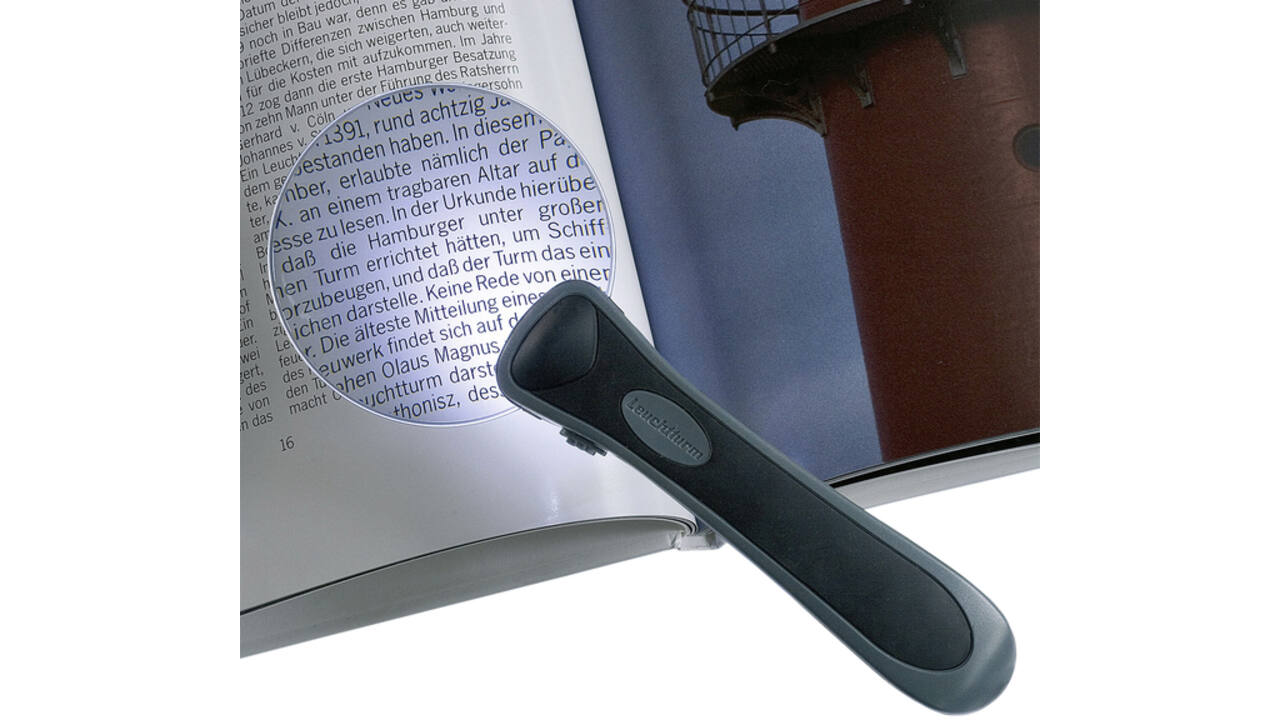 Loep Leuchtturm LU 4 voorzien van 2 led-lampen vergroot 2,5x