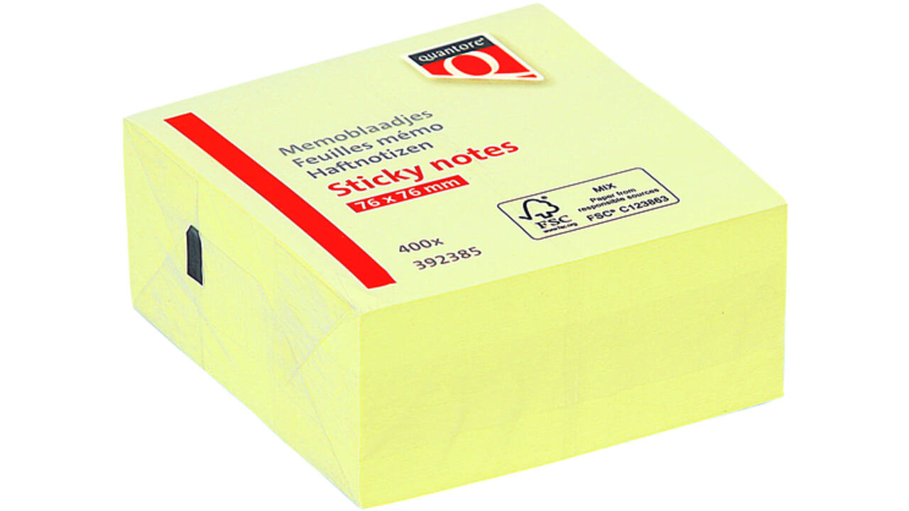 Memoblok Quantore 76x76mm 400 geel