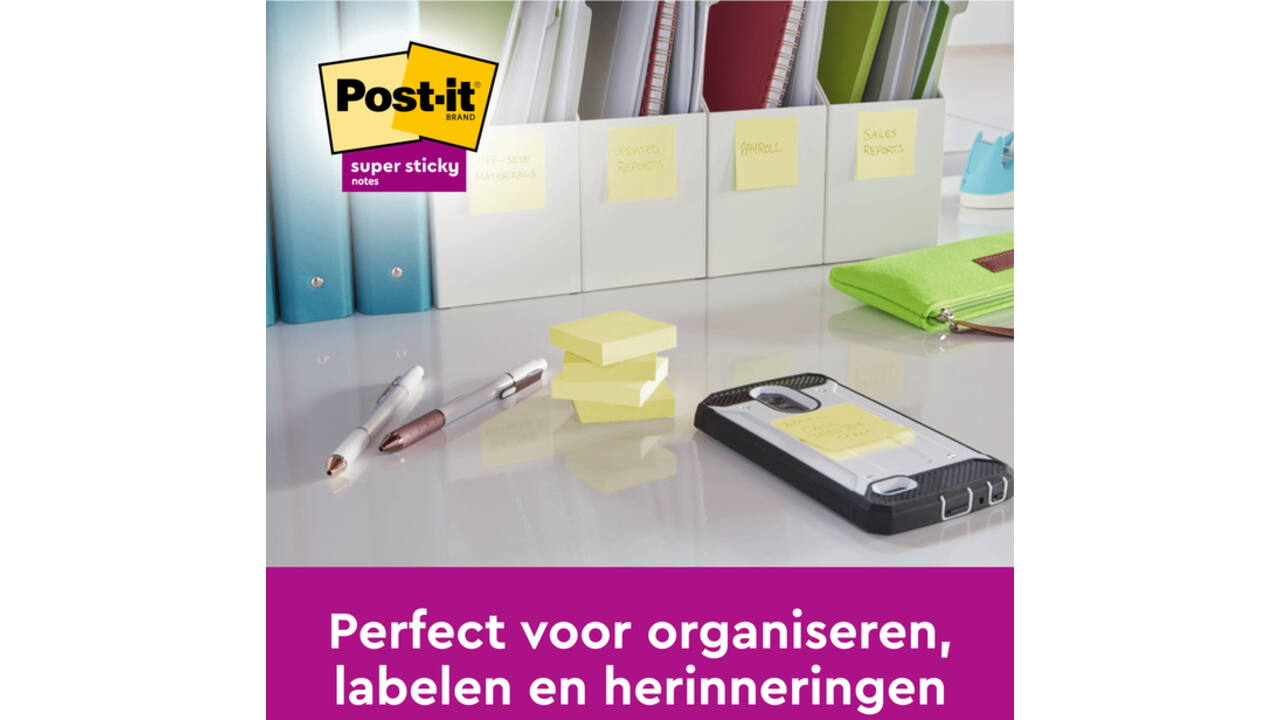 Memoblok Post-it 6920 Super Sticky 76x76mm geel