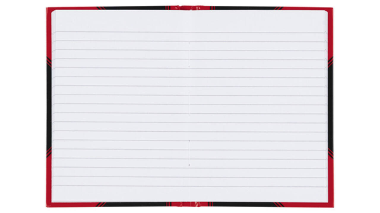 Notitieboek Bantex zwart/rood A6 lijn 70gr 96vel