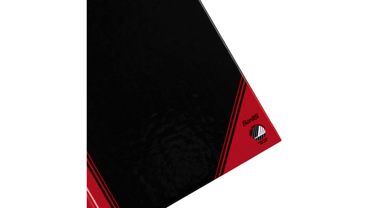 Notitieboek Bantex zwart/rood A6 lijn 70gr 96vel