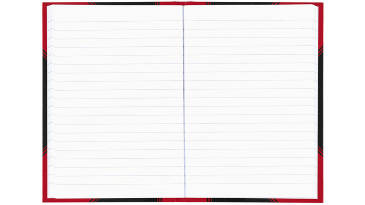 Notitieboek Bantex zwart/rood A5 lijn 70gr 96vel