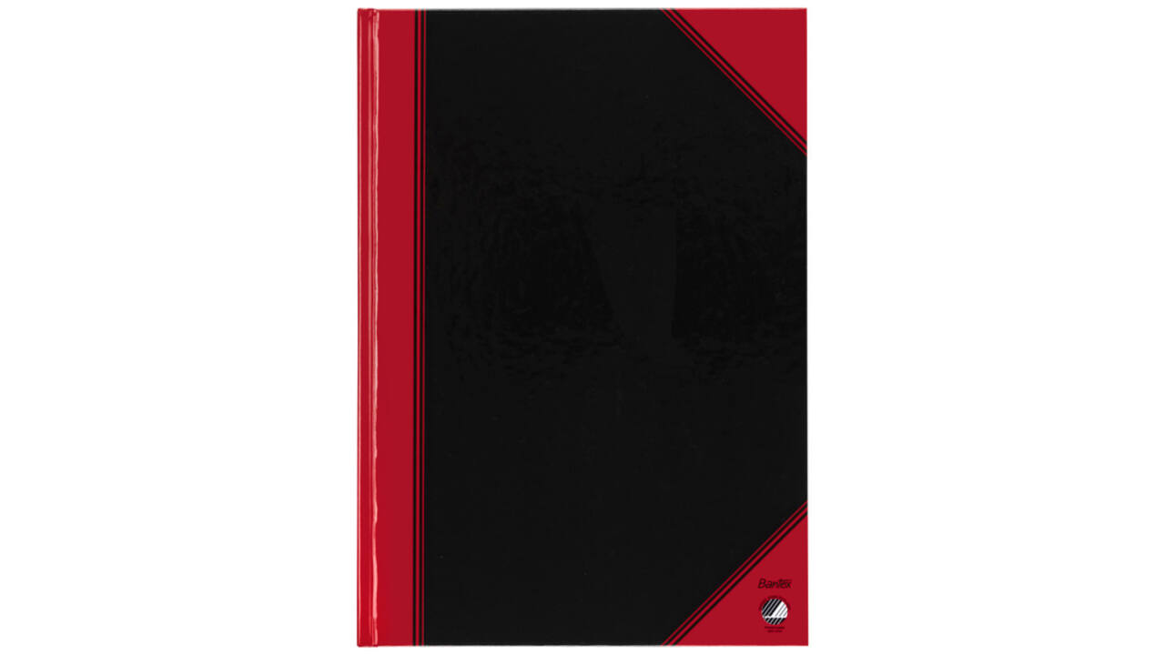 Notitieboek Bantex zwart/rood A4 lijn 70gr 96vel
