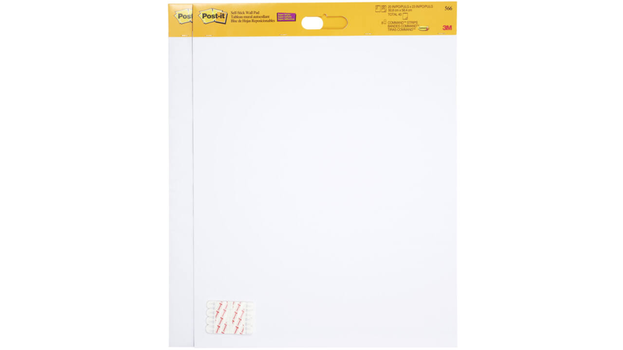 Meeting chart Post-it 566 super sticky 50.8x58.4cm wit incl Command bevestigingsstrip