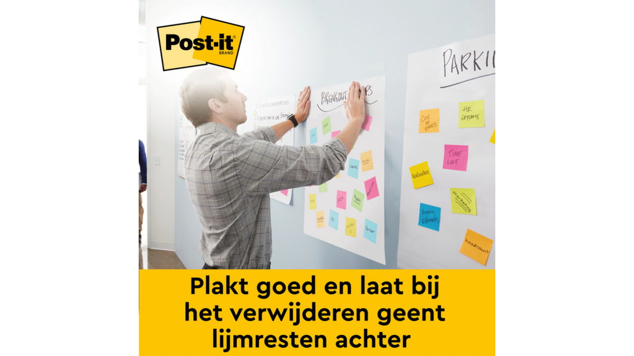 Meeting chart Post-it 566 super sticky 50.8x58.4cm wit incl Command bevestigingsstrip