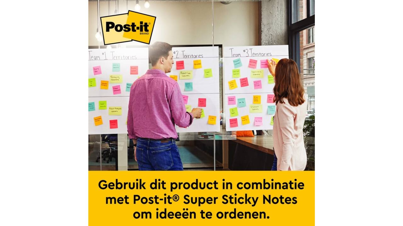 Meeting chart Post-it 563R Super Sticky 50,8x58,4cm met tafelstandaard wit