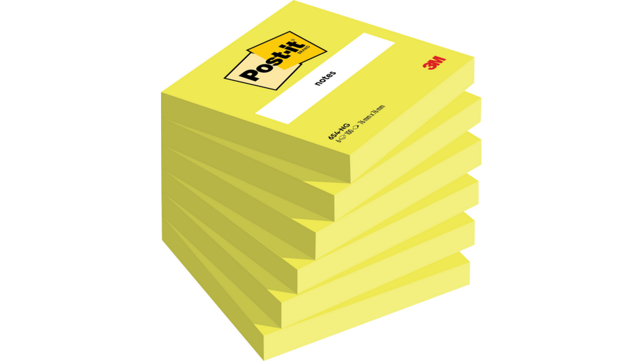 Memoblok Post-it 654 76x76mm neon groen