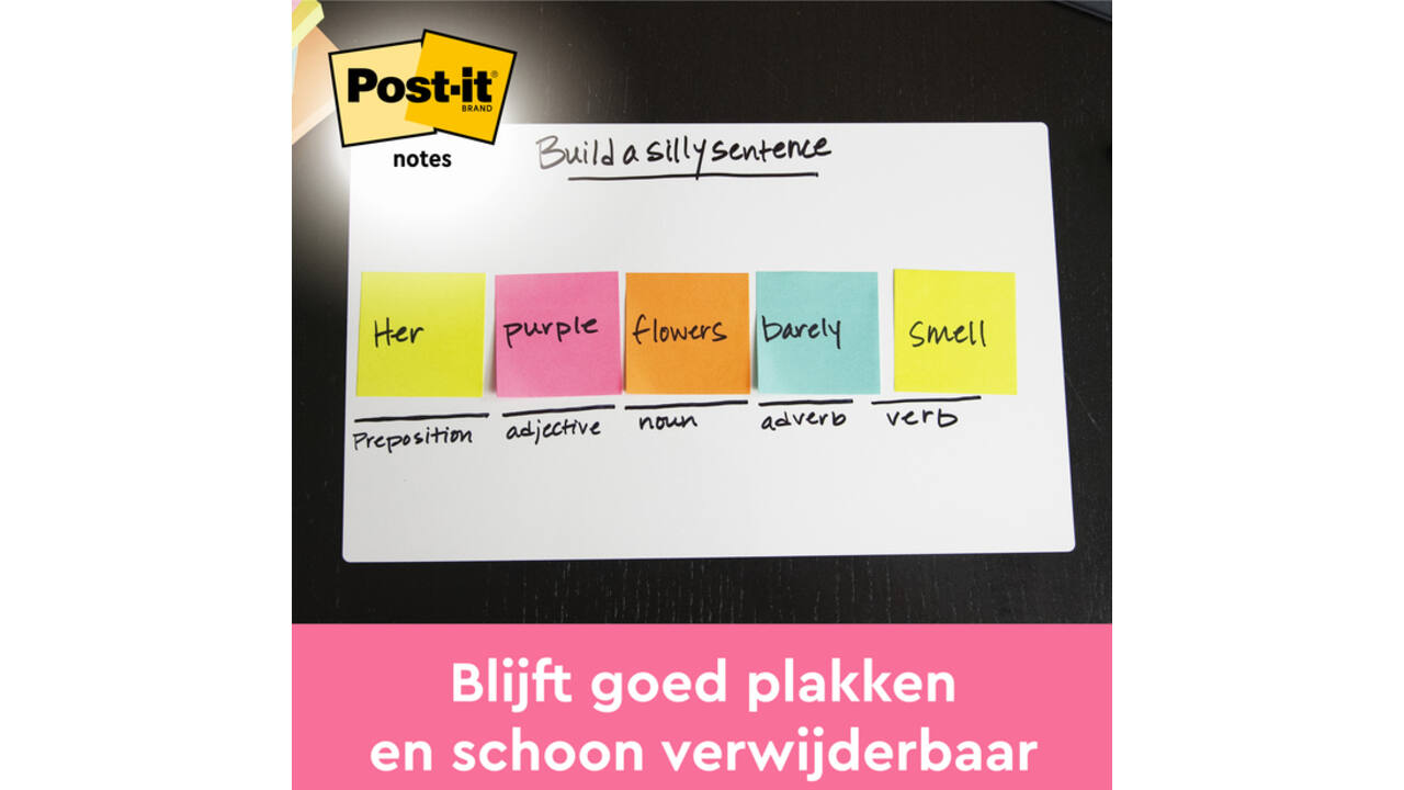 Memoblok Post-it 654 76x76mm neon groen