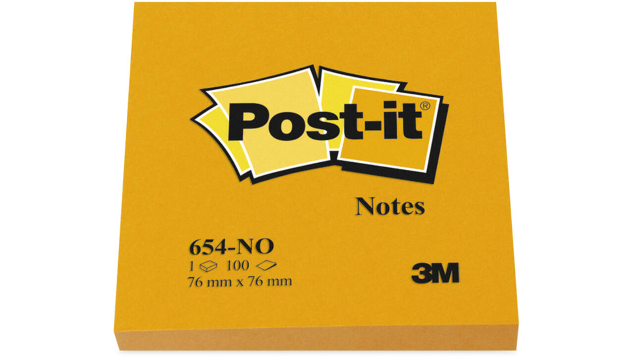 Memoblok Post-it 654 76x76mm oranje