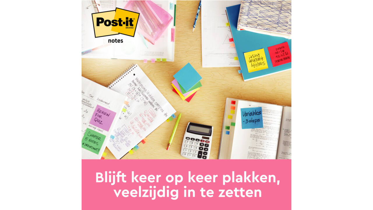 Memoblok Post-it 655 76x127mm 100 vel per blok neon geel