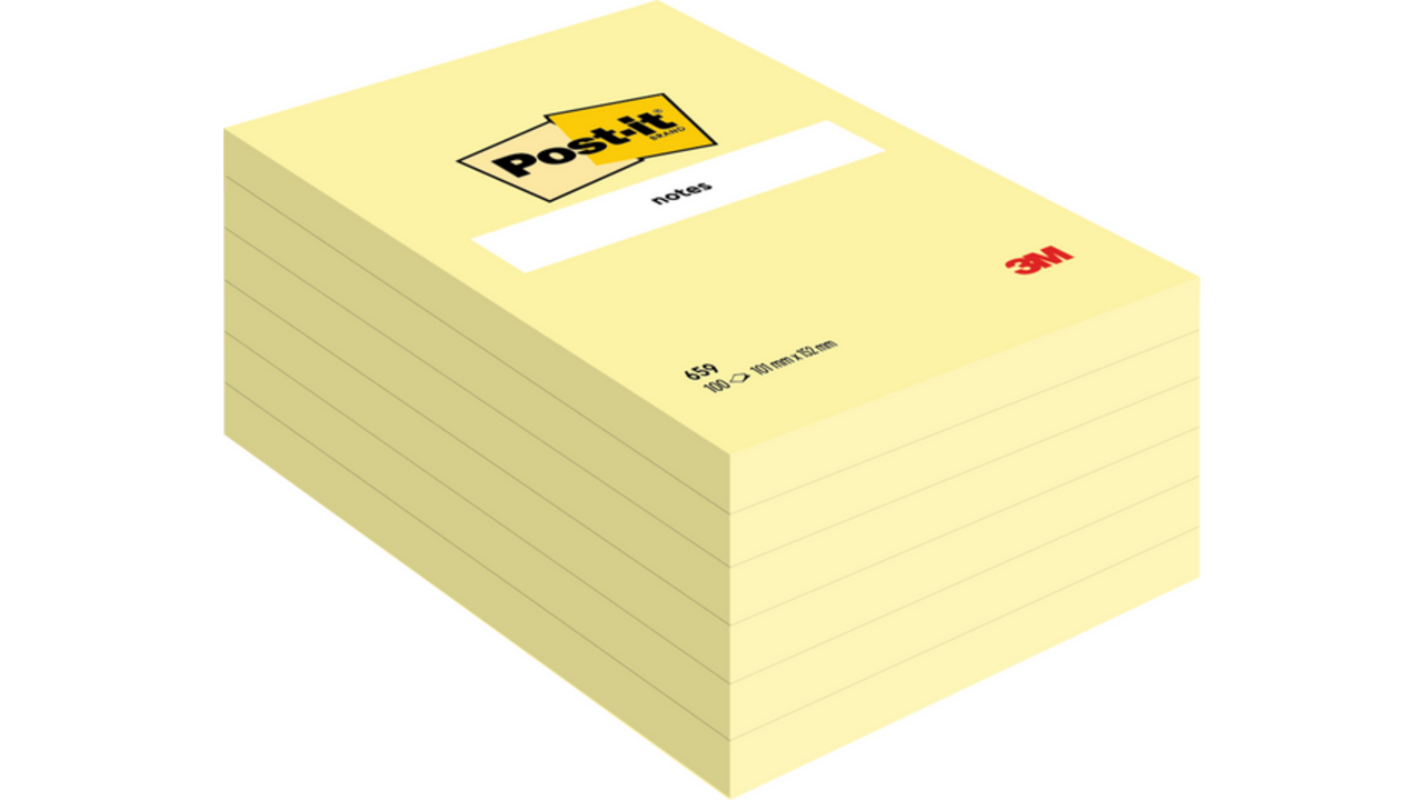 Memoblok Post-it 659 102x152mm geel