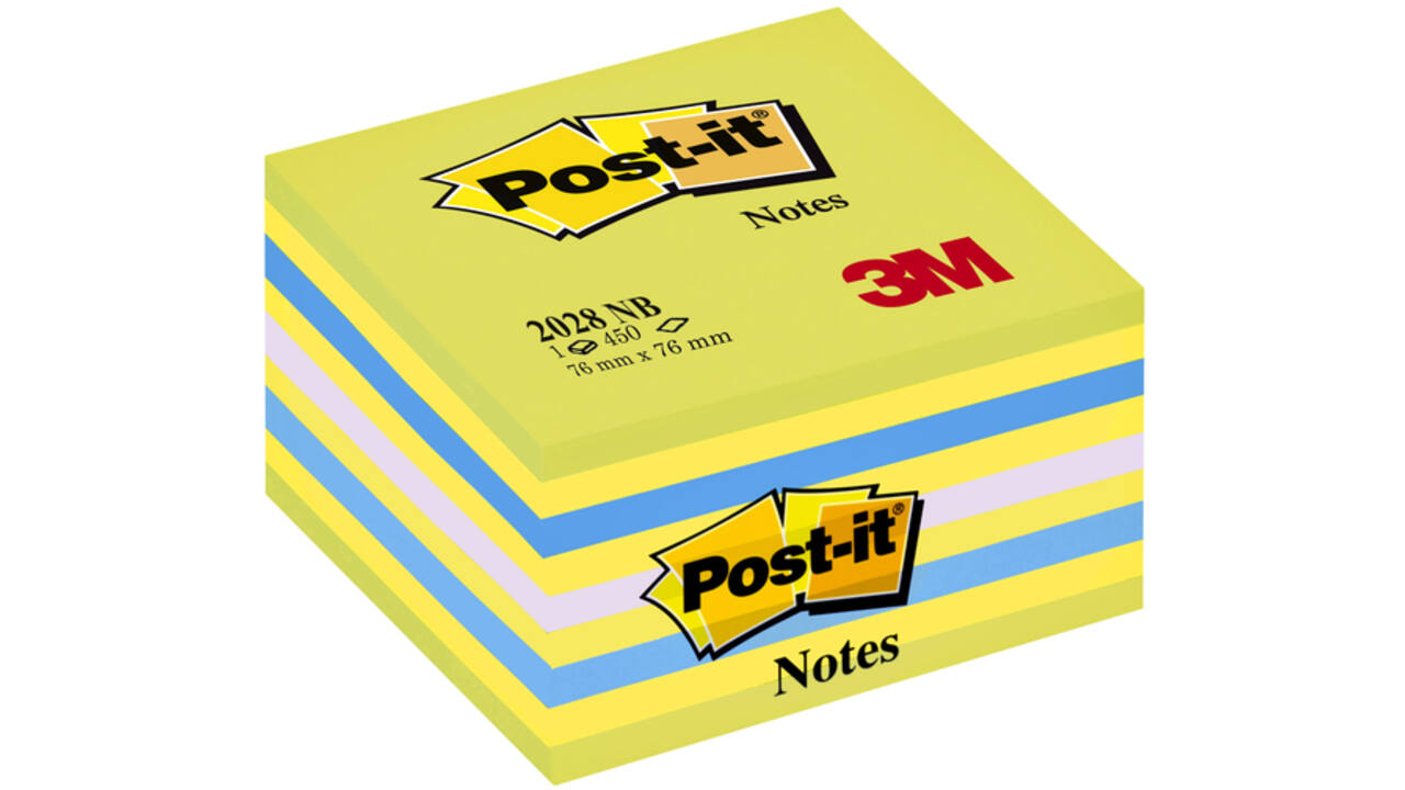 Memoblok Post-it 2028 76x76mm kubus assorti