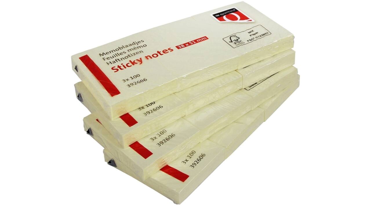 Memoblok Quantore 38x51mm geel