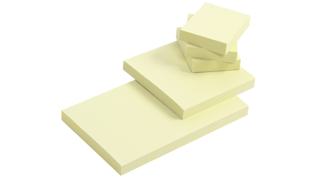 Memoblok Quantore 76x76mm geel