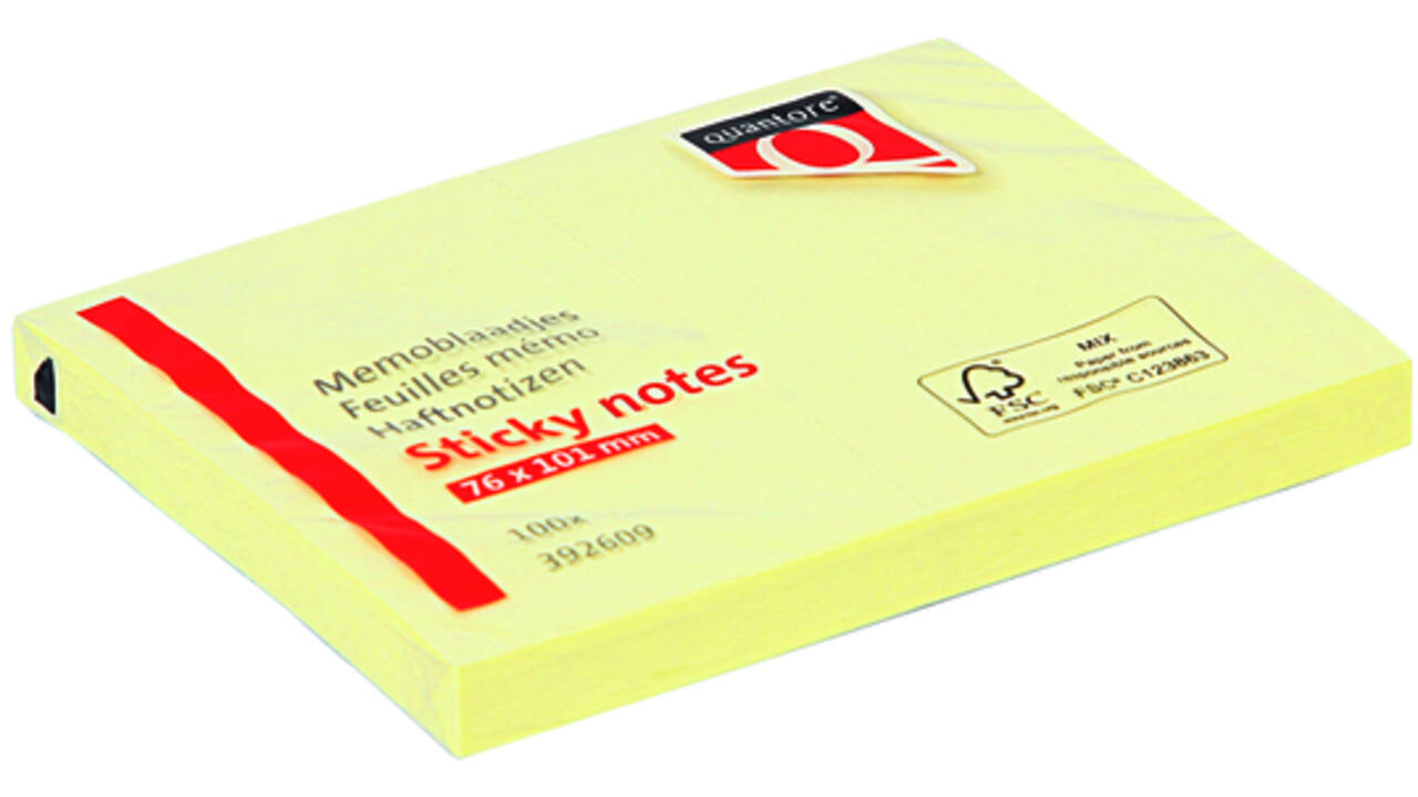 Memoblok Quantore 76x101mm geel