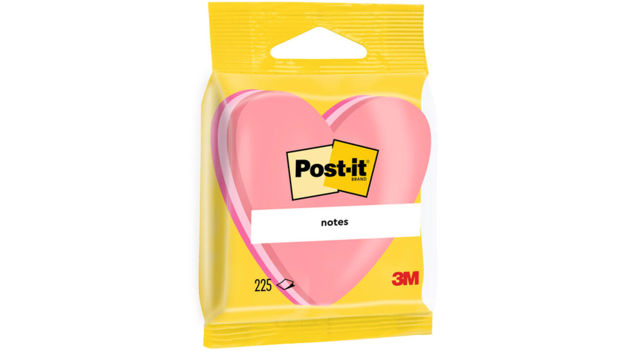 Memoblok Post-it Vormen 2007 70x70mm kubus hart roze