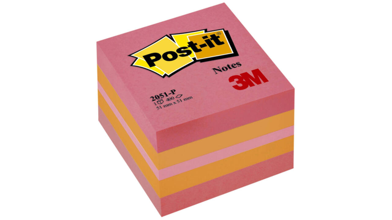Memoblok Post-it 2051 51x51mm kubus roze