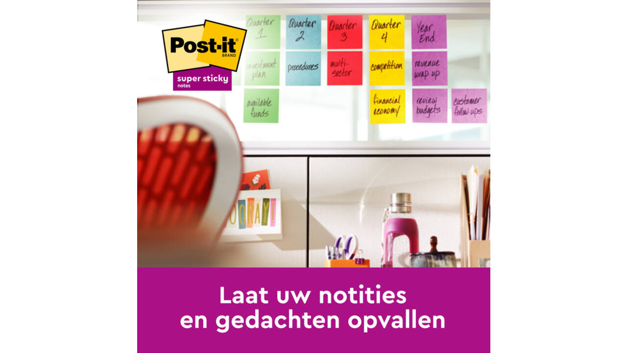 Memoblok Post-it 2028 Super Sticky 76x76mm kubus neon geel