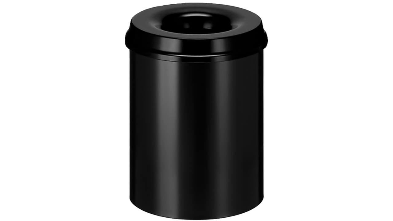 Papierbak met vlamdover Vepabins 15liter 26cm zwart